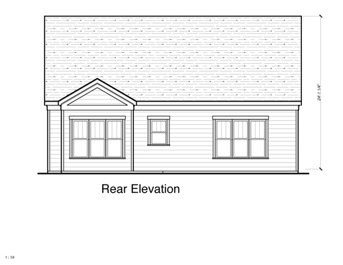Rear Elevation image of ADAMS I House Plan
